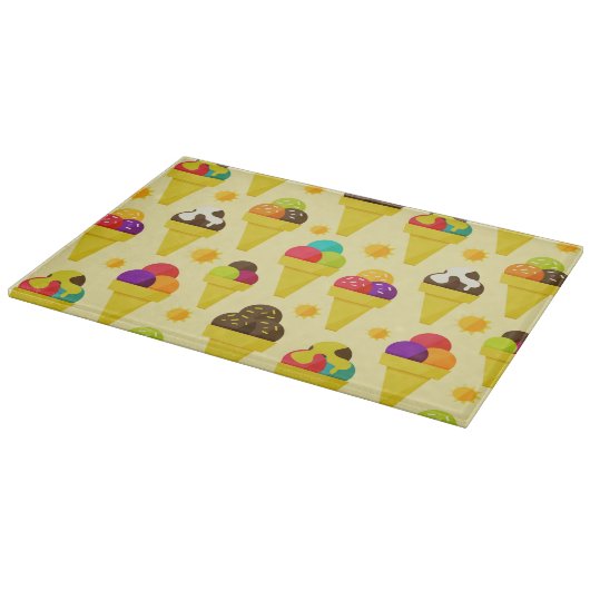 Cartoon Eis Creme Cons Schneidebrett (Ecke)
