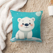 Cartoon Eisbär Kissen (Decke)