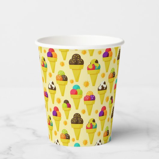 Cartoon Eislaufbahn Pappbecher (Rückseite)