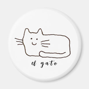 Cartoon El Gato Katze Doodle Linie Magnet