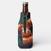 Cartoon Elche mit Weihnachtsgeschenk kann Kühler Flaschenkühler (Flasche Rückseite)