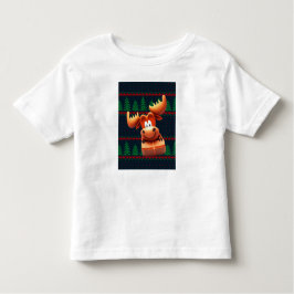 Cartoon Elche mit Weihnachtsgeschenk Kinder Tshirt