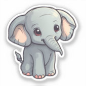 Cartoon Elefant Aufkleber (Vorderseite)