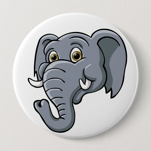 Cartoon-Elefant Button (Vorderseite)