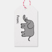 Cartoon Elefant Geschenkanhänger (Rückseite)