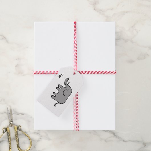 Cartoon Elefant Geschenkanhänger (Mit Garn)