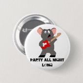 Cartoon-Elefant mit Gitarre Button (Vorne & Hinten)
