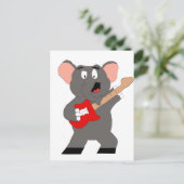 Cartoon Elefant mit Gitarre Postkarte (Stehend Vorderseite)