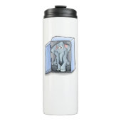 Cartoon Elefant sitzend in einem Kühlschrank Thermosbecher (Vorderseite)