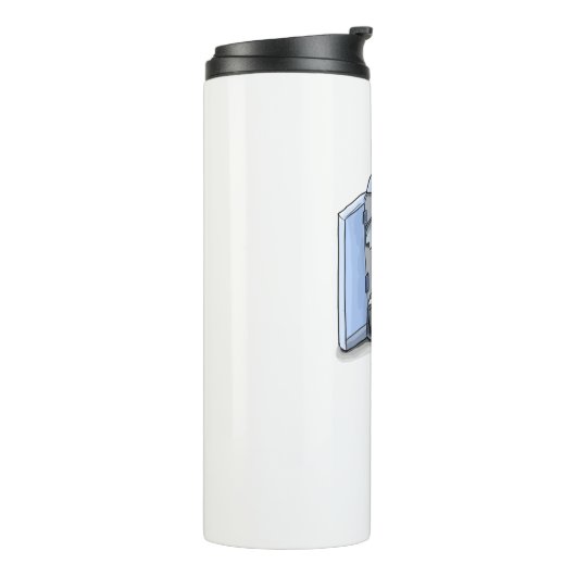 Cartoon Elefant sitzend in einem Kühlschrank Thermosbecher (Nach links gedreht)