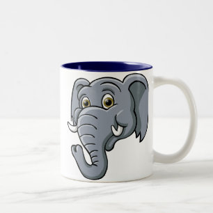 Cartoon-Elefant Zweifarbige Tasse