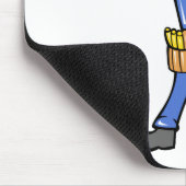 Cartoon-Elektriker, der Stromblitz hält Mousepad (Ecke)