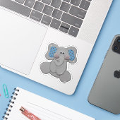 Cartoon Elephant Aufkleber (Laptop mit iPhone)