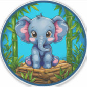 Cartoon Elephant Aufkleber (Vorderseite)