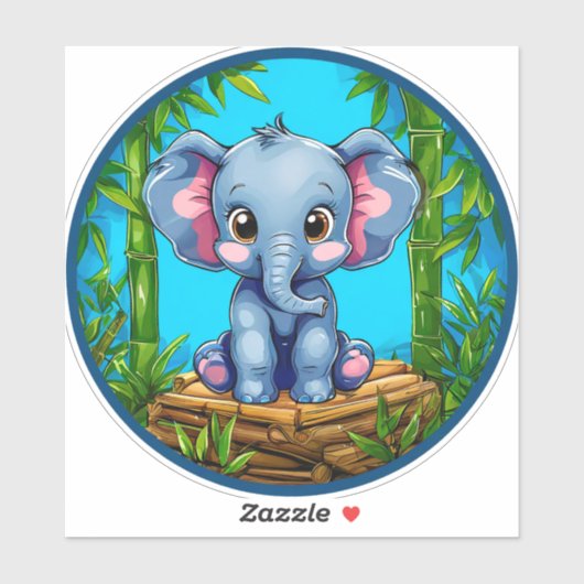 Cartoon Elephant Aufkleber (Blatt)