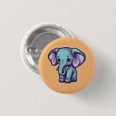 CARTOON ELEPHANT BUTTON (Vorne & Hinten)