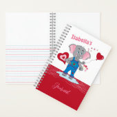 Cartoon Elephant Kid Personalisiert Spiral Journal Notizblock (Innen)