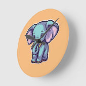 CARTOON ELEPHANT RUNDE WANDUHR (Winkel)