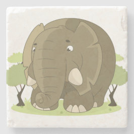 Cartoon Elephant Steinuntersetzer