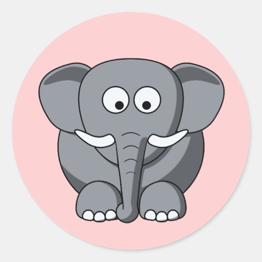 Cartoon Elephant Sticker (Vorderseite)
