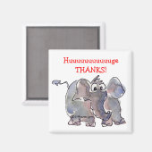 Cartoon Elephant Vielen Dank Magnet (Vorderseite/Rückseite)