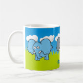 Cartoon Elephants Kaffeemaschine Tasse (Links)