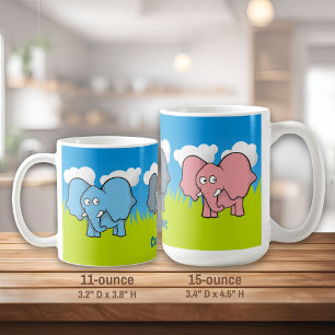 Cartoon Elephants Kaffeemaschine Tasse