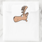 Cartoon Elk Elch Elch. Quadratischer Aufkleber (Tasche)
