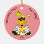 Cartoon Engel mit Star Weihnachtsdekoration Keramik Ornament (Vorne)