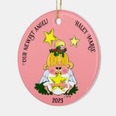 Cartoon Engel mit Star Weihnachtsdekoration Keramik Ornament (Links)