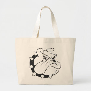 Cartoon English Bulldog Portrait Leinwand Tasche