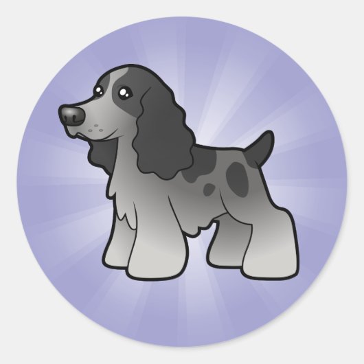 Cartoon English Cocker Spanel Runder Aufkleber (Vorderseite)