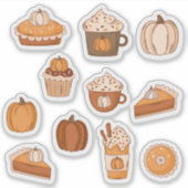 Cartoon Erntedank Desserts Illustrationen Aufkleber (Vorderseite)