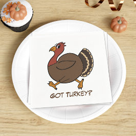Cartoon Erntedank Türkei Papier Napkins Serviette