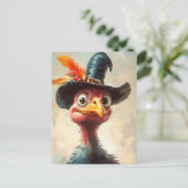 Cartoon Erntedank Türkei Postkarte (Stehend Vorderseite)