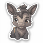 Cartoon-Eselabbildungen Aufkleber (Vorderseite)