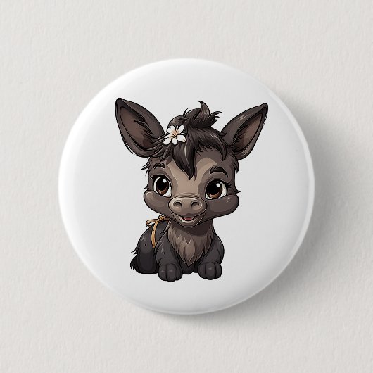 Cartoon-Eselabbildungen Button (Vorderseite)