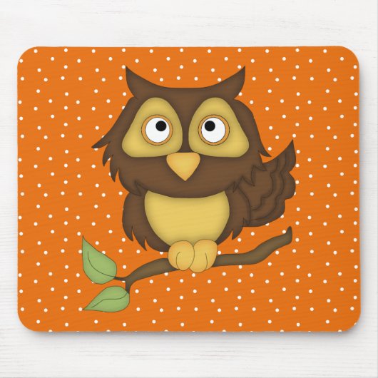 Cartoon-Eule (Tan) Mousepad (Vorne)