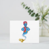 Cartoon Evil Genie Pointing Postkarte (Stehend Vorderseite)