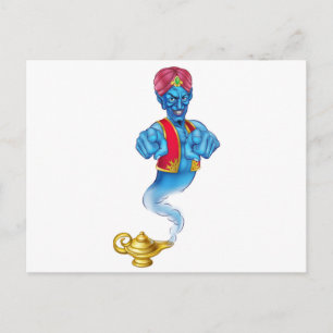 Cartoon Evil Genie Pointing Postkarte
