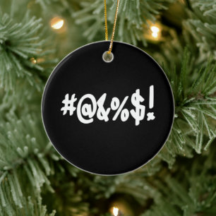 Cartoon Expletive Swearing Curse Funny Symbole Keramik Ornament