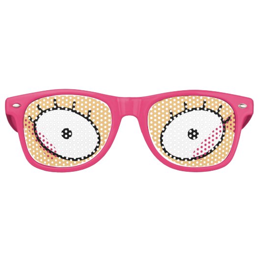 Cartoon Eyelashes Sonnenbrillen (pink) (Vorderseite)