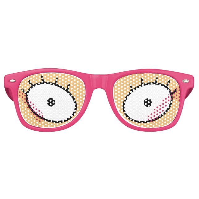 Cartoon Eyelashes Sonnenbrillen (pink) (Vorderseite)