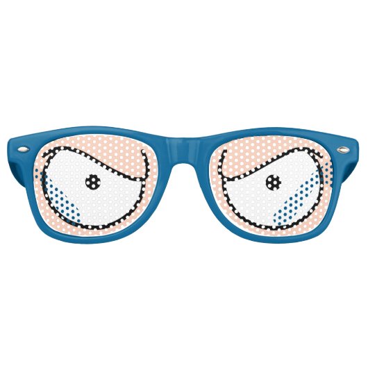 Cartoon Eyes Angry Light Skin Sonnenbrille (Vorderseite)