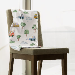 Cartoon-Fahrzeuge mit nahtlosem Muster Fleecedecke