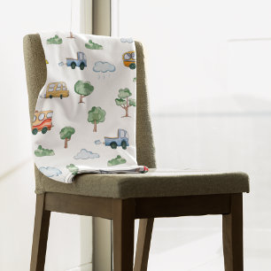 Cartoon-Fahrzeuge mit nahtlosem Muster Fleecedecke