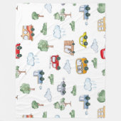 Cartoon-Fahrzeuge mit nahtlosem Muster Fleecedecke (Vorderseite)