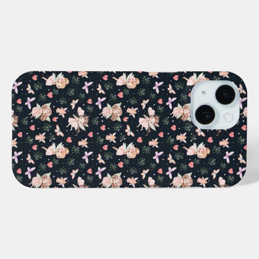 Cartoon Fairy With Flowers Seamless Pattern Case-Mate iPhone Hülle (Rückseite (Horizontal))