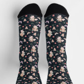 Cartoon Fairy With Flowers Seamless Pattern Socken (Oben)