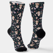 Cartoon Fairy With Flowers Seamless Pattern Socken (Gewinkelt)